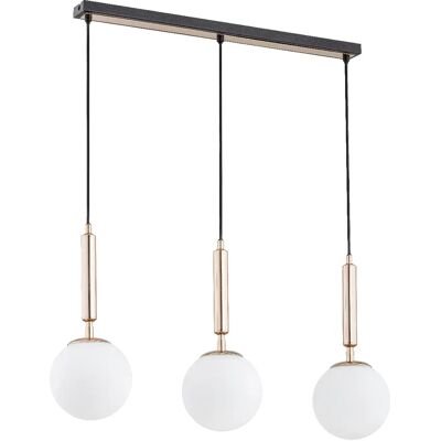 Suspension noire or 3 globes blancs Alfa-VOLDA E14x3 - Publicité Suspension noire or 3 globes blancs Alfa-VOLDA E14x3 - Publicité