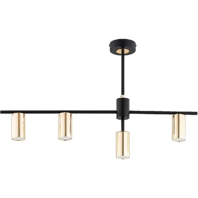 Suspension moderne métal noire/or 4 spots GU10 URSA Alfa - Publicité Suspension moderne métal noire/or 4 spots GU10 URSA Alfa - Publicité