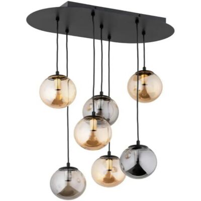Suspension Original 7 globes verre noir/or E14 Alfa - Publicité Suspension Original 7 globes verre noir/or E14 Alfa - Publicité