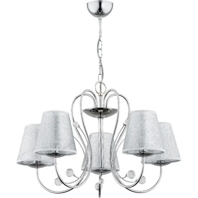 Suspension Alfa UNITY chromée 5xE27 Ø72 abat-jour argent - Publicité Suspension Alfa UNITY chromée 5xE27 Ø72 abat-jour argent - Publicité