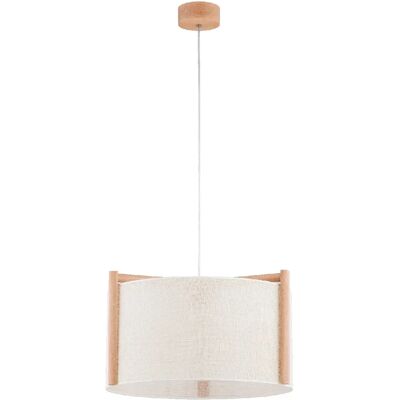 Alfa Suspension scandinave bois, abat-jour blanc Ø47 E27 - Publicité Alfa Suspension scandinave bois, abat-jour blanc Ø47 E27 - Publicité