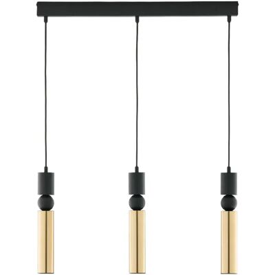 Suspension moderne barre 60 cm noir-or 3xGU10 Jupiter - Publicité Suspension moderne barre 60 cm noir-or 3xGU10 Jupiter - Publicité