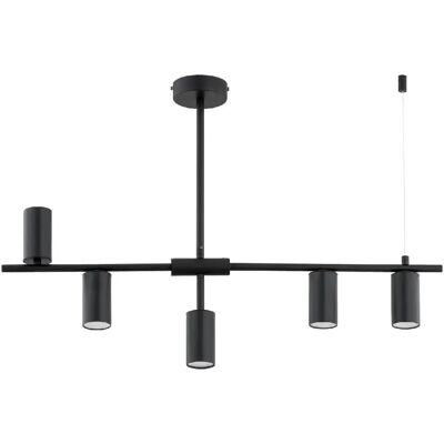Suspension noire moderne 5 spots GU10 10W Alfa SAUR - Publicité Suspension noire moderne 5 spots GU10 10W Alfa SAUR - Publicité