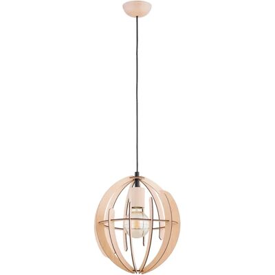 Suspension ovale bois scandinave E27 15W Solaria Alfa - Publicité Suspension ovale bois scandinave E27 15W Solaria Alfa - Publicité