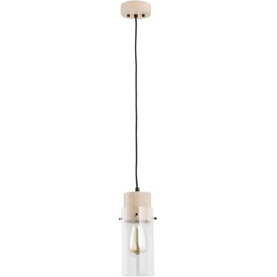 Suspension Alfa Tantum bois/verre, 1 lumière E27 brun - Publicité Suspension Alfa Tantum bois/verre, 1 lumière E27 brun - Publicité