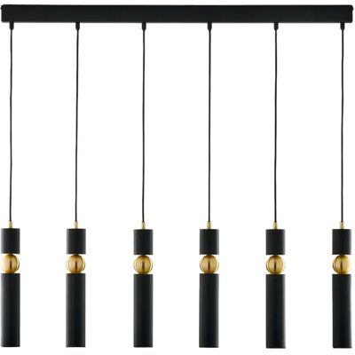 Suspension moderne barre 90 cm noir/or 6xGU10 Jupiter - Publicité Suspension moderne barre 90 cm noir/or 6xGU10 Jupiter - Publicité