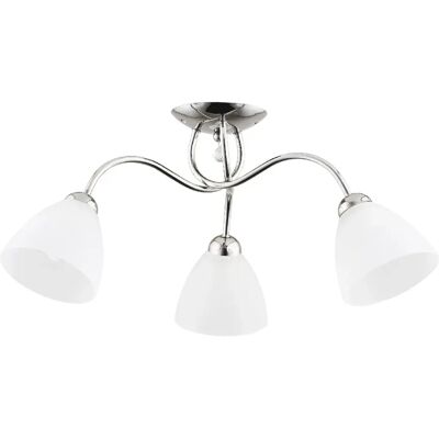 Plafonnier Alfa Amarillo verre blanc chromé 3x60W E27 - Publicité Plafonnier Alfa Amarillo verre blanc chromé 3x60W E27 - Publicité