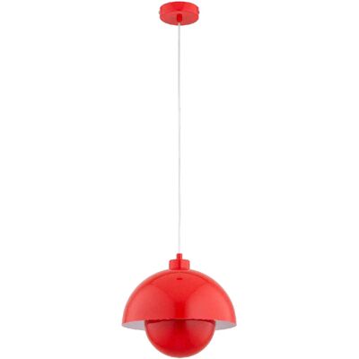 Alfa Suspension moderne rouge dôme Ø27 cuisine E27 Kuger - Publicité Alfa Suspension moderne rouge dôme Ø27 cuisine E27 Kuger - Publicité