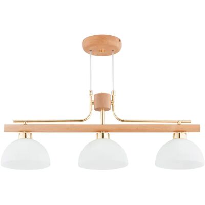 Alfa Suspension bois scandinave 3xE27 globes verre LESSI - Publicité Alfa Suspension bois scandinave 3xE27 globes verre LESSI - Publicité