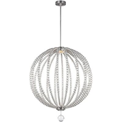 Lustre à Pendeloque Oberlin LED 2 Lumières Gros Sphérique Nickel Satiné - Publicité Lustre à Pendeloque Oberlin LED 2 Lumières Gros Sphérique Nickel Satiné - Publicité
