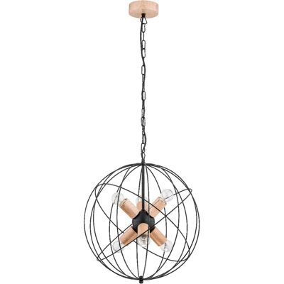 Suspension industrielle noire bois 6xE14 Campo Alfa - Publicité Suspension industrielle noire bois 6xE14 Campo Alfa - Publicité