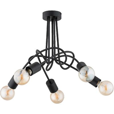 Plafonnier loft noir DISEL Alfa métal 5xE27 54 cm IP20 - Publicité Plafonnier loft noir DISEL Alfa métal 5xE27 54 cm IP20 - Publicité