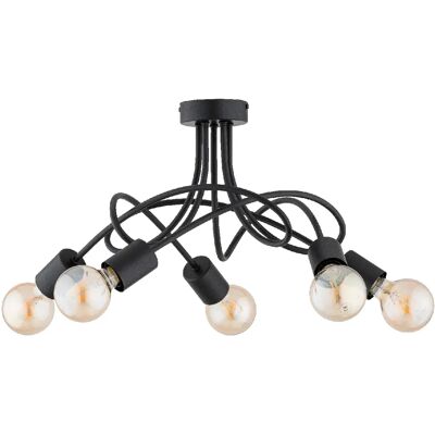 Plafonnier loft noir nœud métal 50cm 5xE27 ERGO Alfa - Publicité Plafonnier loft noir nœud métal 50cm 5xE27 ERGO Alfa - Publicité