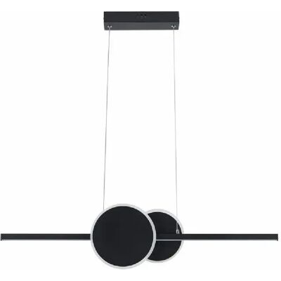 Suspension Gendra noire design 2 anneaux LED 23W Reality - Publicité Suspension Gendra noire design 2 anneaux LED 23W Reality - Publicité