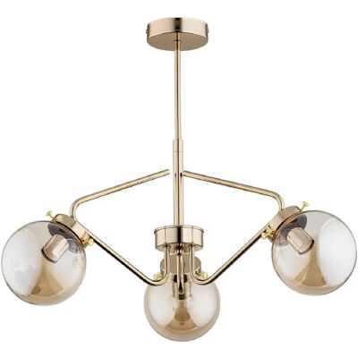 Plafonnier Alfa Barsum laiton verre 3xE14 40W IP20 - Publicité Plafonnier Alfa Barsum laiton verre 3xE14 40W IP20 - Publicité