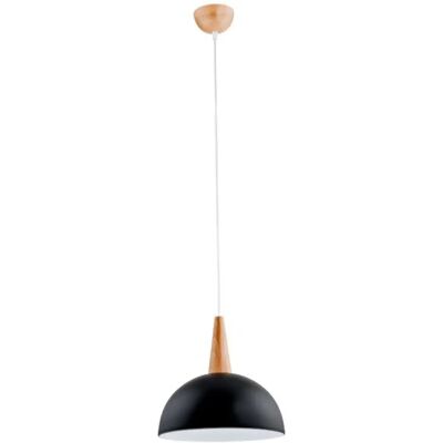 Suspension ANJA verre noir bois Ø30cm 1xE27 15W Alfa - Publicité Suspension ANJA verre noir bois Ø30cm 1xE27 15W Alfa - Publicité