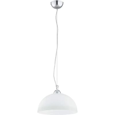 Suspension Hilia Alfa métal blanc/chrome Ø30 E27 15W - Publicité Suspension Hilia Alfa métal blanc/chrome Ø30 E27 15W - Publicité