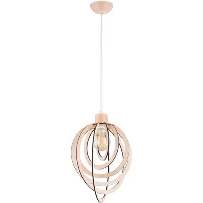 Suspension scandinave bois blanc SOLINA Alfa E27 90cm - Publicité Suspension scandinave bois blanc SOLINA Alfa E27 90cm - Publicité