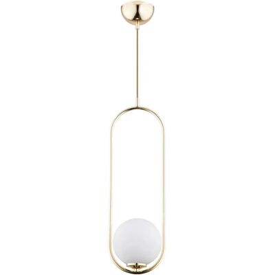 Suspension Alfa Noval L verre laiton/blanc E14 40W - Publicité Suspension Alfa Noval L verre laiton/blanc E14 40W - Publicité
