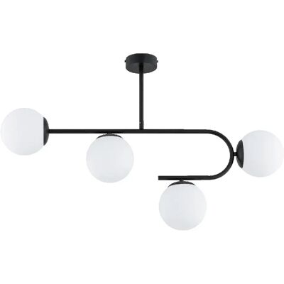 Suspension minimaliste STELLAR Alfa noire 4 globes E14 - Publicité Suspension minimaliste STELLAR Alfa noire 4 globes E14 - Publicité