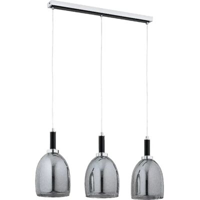 Suspension Lissy Alfa 3xE27 verre fumé chromé/noir - Publicité Suspension Lissy Alfa 3xE27 verre fumé chromé/noir - Publicité