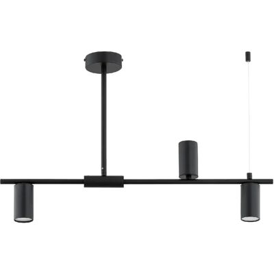 Suspension moderne noire 3 spots GU10 10W URANOS Alfa - Publicité Suspension moderne noire 3 spots GU10 10W URANOS Alfa - Publicité