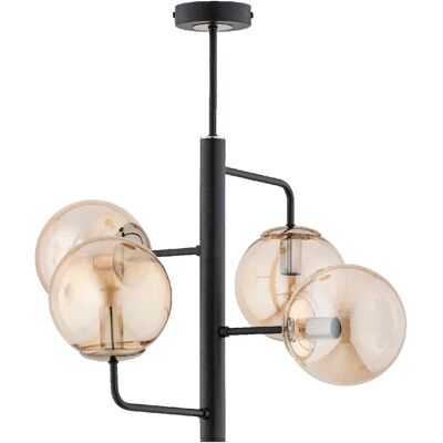 Suspension moderne noire, boules ambre 4xE14 Alfa Lamur - Publicité Suspension moderne noire, boules ambre 4xE14 Alfa Lamur - Publicité