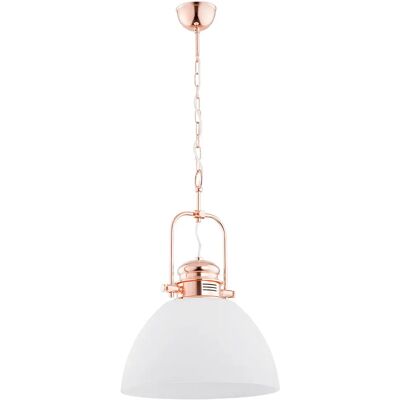 Suspension loft blanc/cuivré chaîne E27 15W INEZ Alfa - Publicité Suspension loft blanc/cuivré chaîne E27 15W INEZ Alfa - Publicité