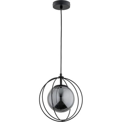 Suspension loft noire boule verre fumé E14 Sonar Alfa - Publicité Suspension loft noire boule verre fumé E14 Sonar Alfa - Publicité