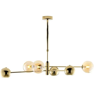Suspension moderne laiton verre ambre 6xG9/GU10 Jupiter MOKA - Publicité Suspension moderne laiton verre ambre 6xG9/GU10 Jupiter MOKA - Publicité