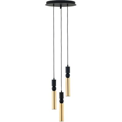 Suspension ronde Ø30 noir-or 3xGU10 ALAS Jupiter design - Publicité Suspension ronde Ø30 noir-or 3xGU10 ALAS Jupiter design - Publicité