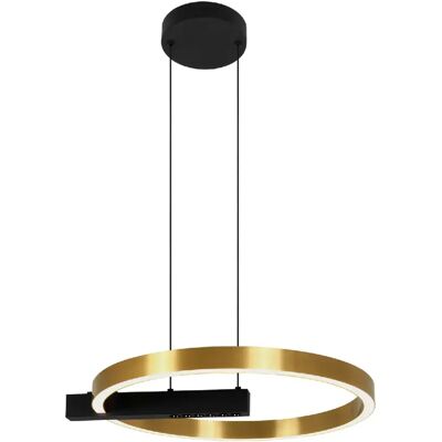 Suspension anneau LED 24W noir-or brossé 40cm Kaja - Publicité Suspension anneau LED 24W noir-or brossé 40cm Kaja - Publicité