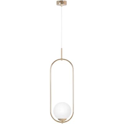 Suspension moderne or/blanc ellipse E14 10W RITUS Kaja - Publicité Suspension moderne or/blanc ellipse E14 10W RITUS Kaja - Publicité