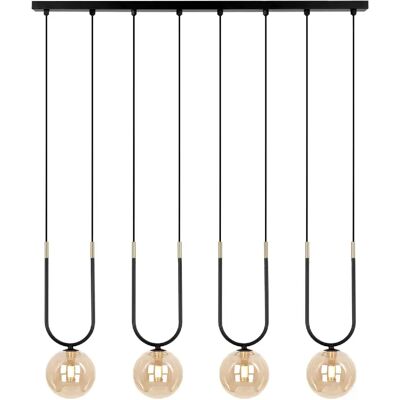 Suspension déco linéaire noir/ambre or 4xG9 GOLDI Kaja - Publicité Suspension déco linéaire noir/ambre or 4xG9 GOLDI Kaja - Publicité
