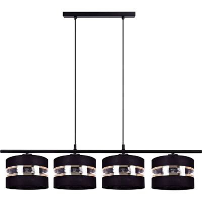 Suspension linéaire 4xE27 noir abat-jour or NICEA Kaja - Publicité Suspension linéaire 4xE27 noir abat-jour or NICEA Kaja - Publicité