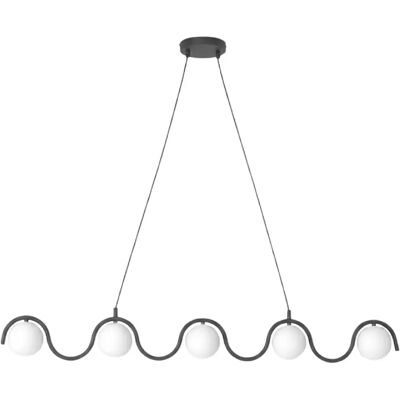 Emibig Suspension design 5 lampes - Noir - Publicité Emibig Suspension design 5 lampes - Noir - Publicité