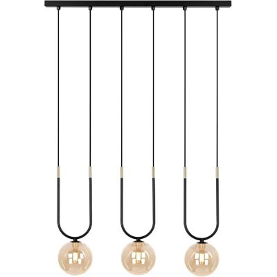 Suspension linéaire déco noir/ambre doré 3xG9 Kaja GOLDI - Publicité Suspension linéaire déco noir/ambre doré 3xG9 Kaja GOLDI - Publicité