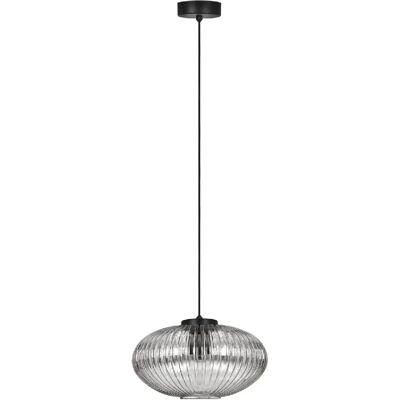 Suspension ARCO noire verre fumé strié E27 Kaja K-5676 - Publicité Suspension ARCO noire verre fumé strié E27 Kaja K-5676 - Publicité