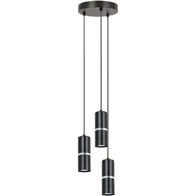 Suspension métal 3 tubes noir/argent GU10 Kaja Ines - Publicité Suspension métal 3 tubes noir/argent GU10 Kaja Ines - Publicité