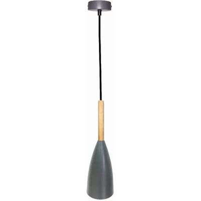 Suspension Candellux TROSA métal bois E27 Ø10 grise - Publicité Suspension Candellux TROSA métal bois E27 Ø10 grise - Publicité