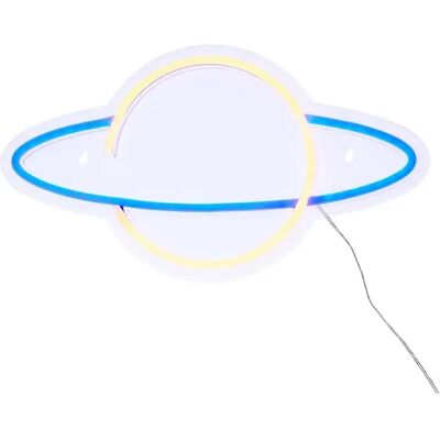 ATMOSPHERA Néon LED Mural Planet 36cm Bleu - Publicité ATMOSPHERA Néon LED Mural Planet 36cm Bleu - Publicité