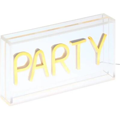 ATMOSPHERA Lampe Néon LED à Poser Party 23cm Jaune - Publicité ATMOSPHERA Lampe Néon LED à Poser Party 23cm Jaune - Publicité