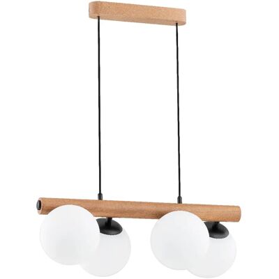 Suspension scandinave bois, 4 globes E14 Aragon Alfa - Publicité Suspension scandinave bois, 4 globes E14 Aragon Alfa - Publicité