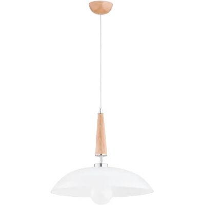 Suspension scandinave blanc bois E27 15W AMINA Alfa - Publicité Suspension scandinave blanc bois E27 15W AMINA Alfa - Publicité