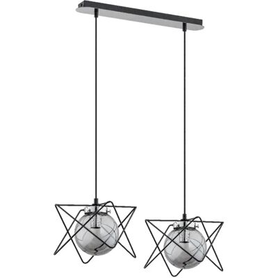 Alfa Suspension moderne Sagito Track 2 globes verre noire - Publicité Alfa Suspension moderne Sagito Track 2 globes verre noire - Publicité
