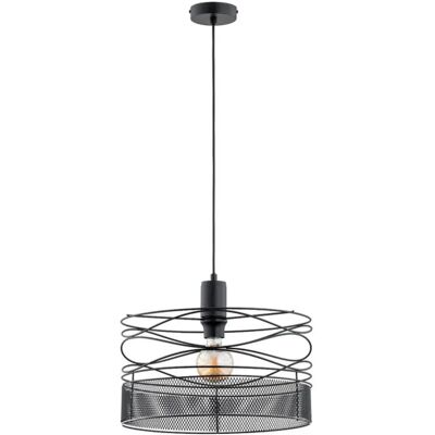 Suspension industrielle ronde DIUK E27 noire Alfa - Publicité Suspension industrielle ronde DIUK E27 noire Alfa - Publicité