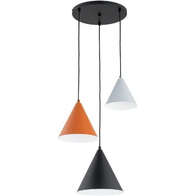 Suspension moderne multicolore cônes 3xE27 MADERA Alfa - Publicité Suspension moderne multicolore cônes 3xE27 MADERA Alfa - Publicité