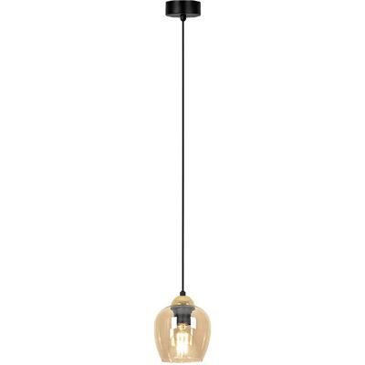 Lampe suspension noire verre ambre doré E27 TULA Kaja - Publicité Lampe suspension noire verre ambre doré E27 TULA Kaja - Publicité