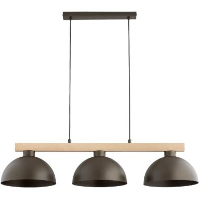 Suspension VERTA Alfa scandinave bois brun 3xE27 15W - Publicité Suspension VERTA Alfa scandinave bois brun 3xE27 15W - Publicité