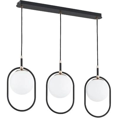 Suspension minimaliste 3 lumières noir/blanc Amaro Alfa - Publicité Suspension minimaliste 3 lumières noir/blanc Amaro Alfa - Publicité